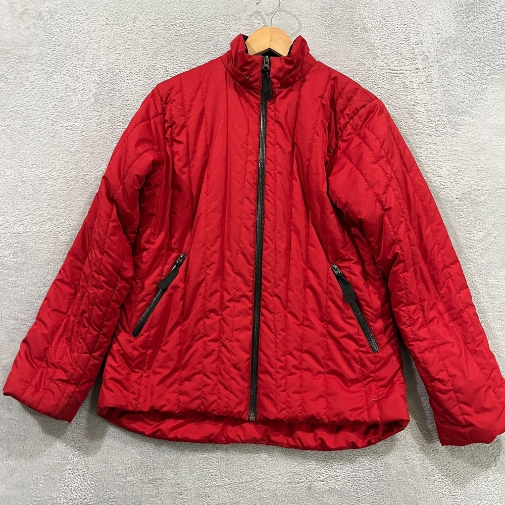 Vintage Nike Jacket Womens Small Quilted Insulated Full Zip Mock Neck Retro Y2K
